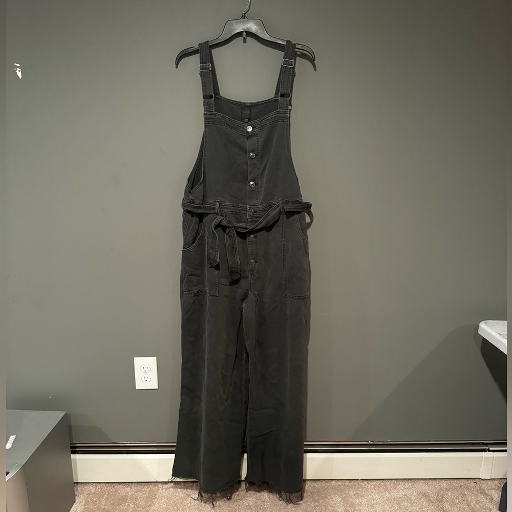 Aerie Charcoal Jumpsuit with Waist Tie
